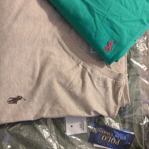 Ralph Lauren Men's V-Neck T Shirt - Light Beige